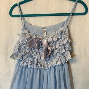 Baby Blue Vintage Negligee with Lace
